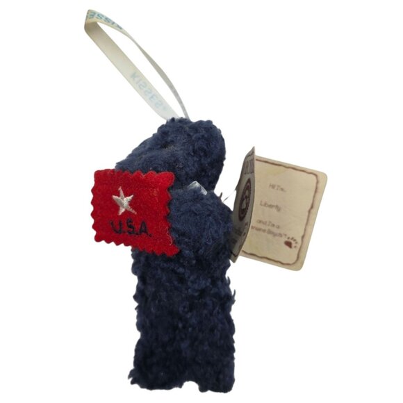 Boyds Bears Hershey Mini Liberty Bear Head Bean Collection Plush Ornament 4" - Picture 1 of 7
